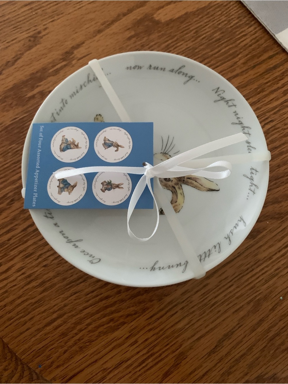 White Peter Rabbit Appetizer Plate - Set of 4